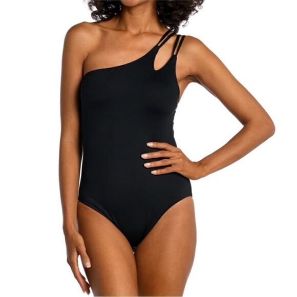 NWT La Blanca Island Goddess Strappy One Shoulder One Piece - Picture 2 of 6